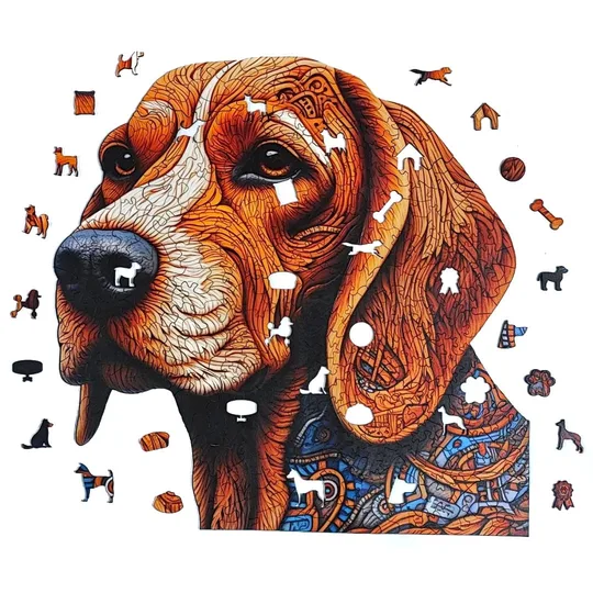 Quebra-Cabeça de Beagle em Madeira