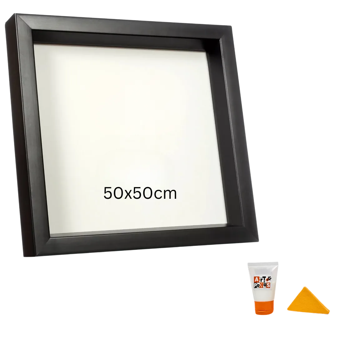 Kit Promocional - Moldura + Cola Modelos Padrão 50x50 Caixa Alta com Acrílico