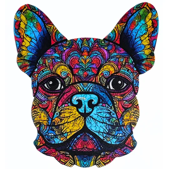Quebra-Cabeça de Bulldog Francês em Madeira
