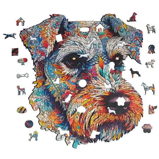 Quebra-Cabeça de Schnauzer em Madeira