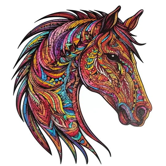 Quebra-Cabeça de Cavalo em Madeira